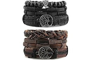 Genuine Leather Tree of life Bracelets Men