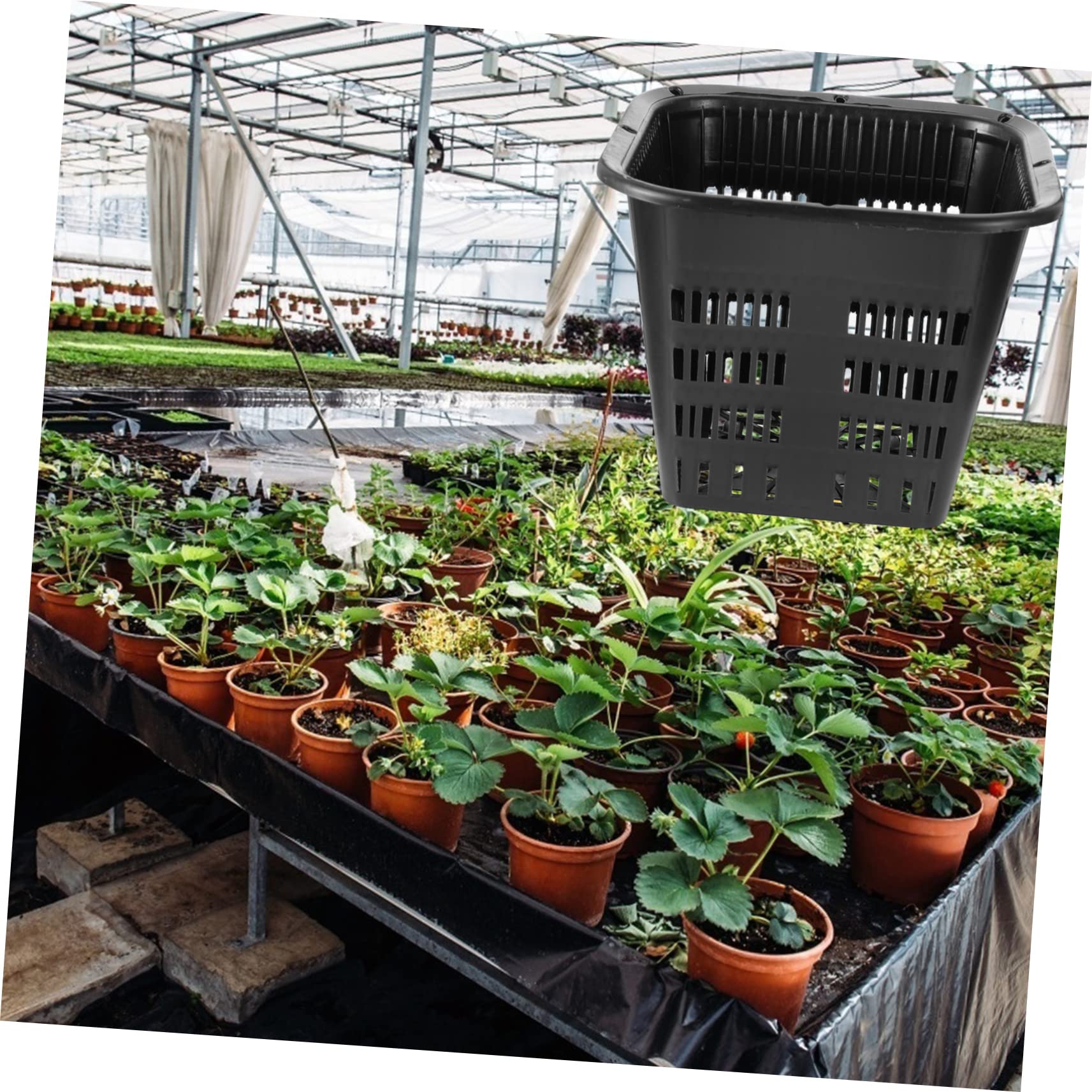 10stücke Pack Hydrokultur-blumenkörbe Kunststoff-netzkorb Garten-pflanzkörbe Mit Löchern Für Drainage Schwarz