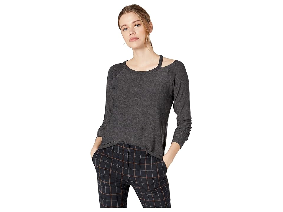 

Chaser Cozy Knit Long Sleeve Raglan Pullover (Black) Women's Long Sleeve Pullover