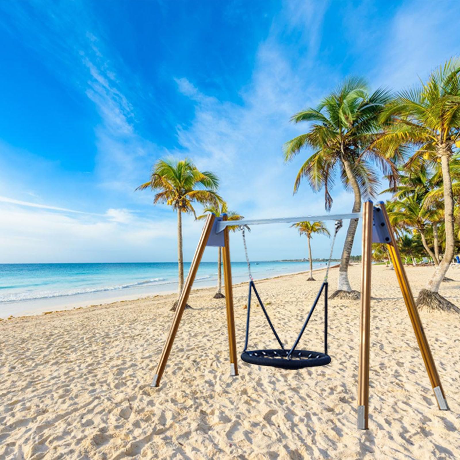 Montesy 4Pcs Fence Post Anchors Ground Spikes Wooden Post Anchors Ground Spikes Swing Fixings Windproof Rainproof Swing Ground