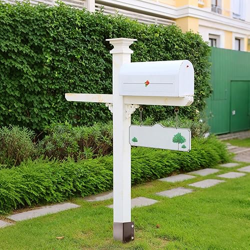 Miniatura 5 de ARIFARO Anclaje para poste de valla Punta de tierra resistente de acero con recubrimiento en polvo Estacas para poste, 4x4 pulgadas (3.5 x 3.5