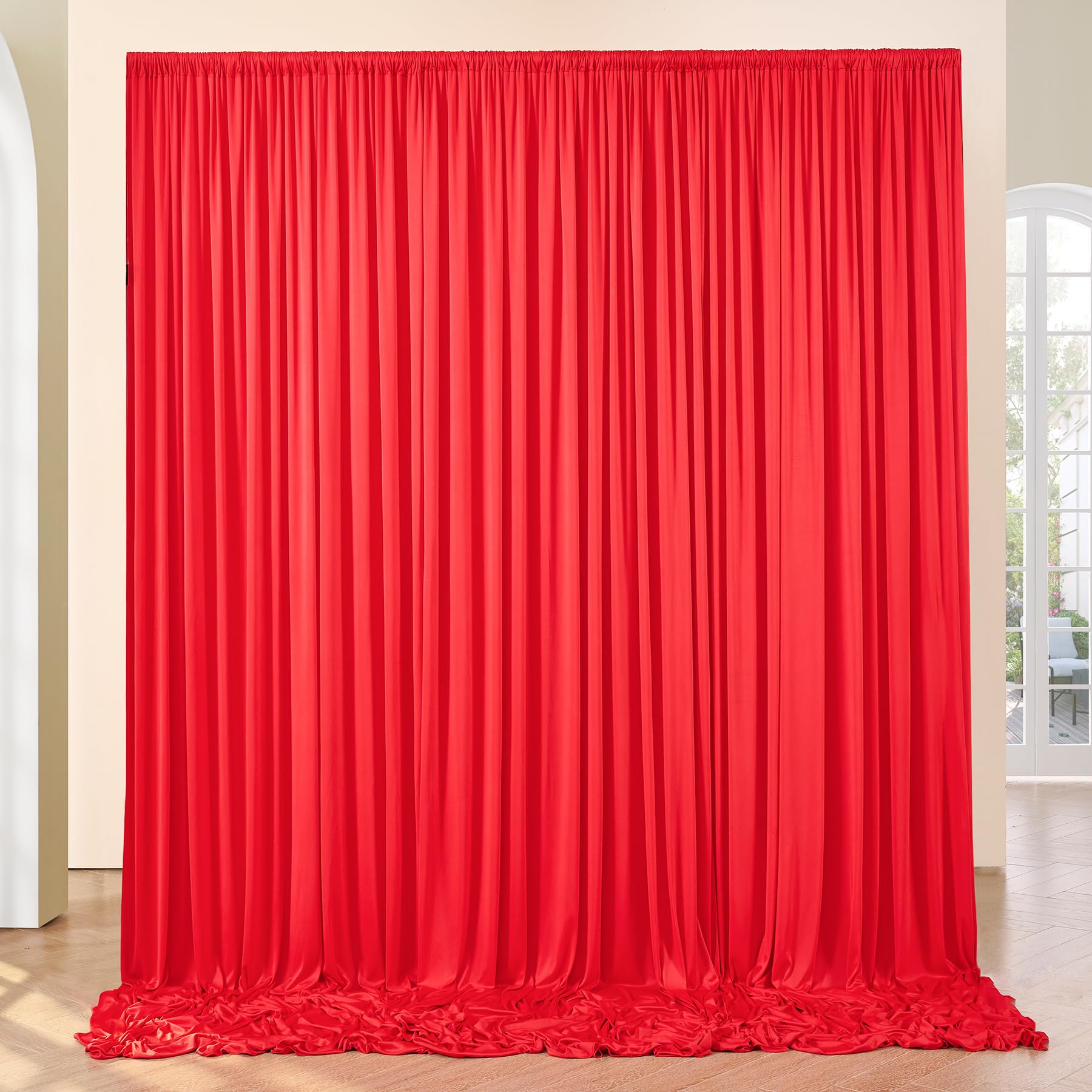 HBBMAGIC 3m x 3m Tenda di sfondo rosso per la festa di nozze, tende di sfondi per pareti fotografiche senza rughe per il battesimo di compleanno Baby Shower