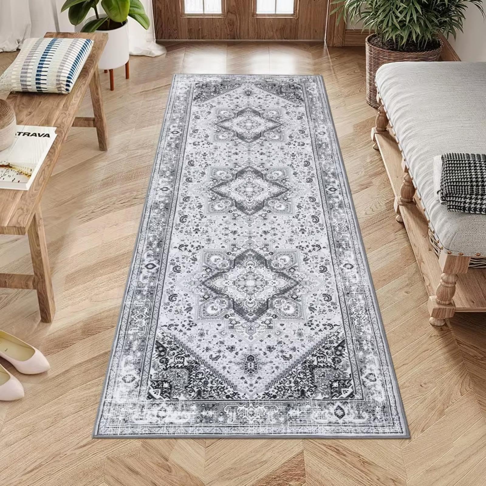 Tapis de couloir lavable et vintage : la solution anti-tache pour votre entrée