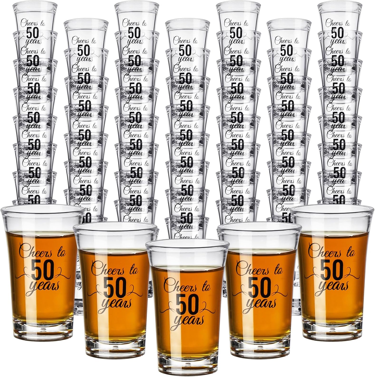 Hushee 100 Pcs 40th Birthday Shot Glasses Bulk, 1.4oz