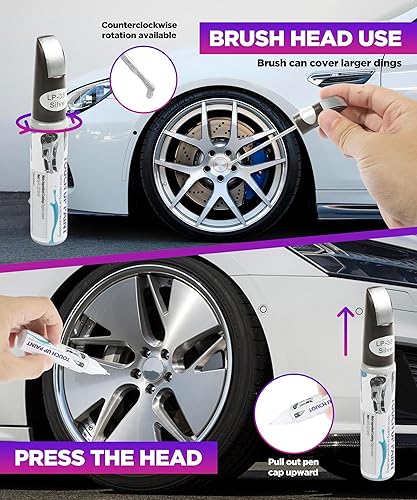 Miniatura 2 de Pluma de relleno de pintura para retoque de automóvil, dos en uno, para reparación de arañazos, para retoque de llantas de automóvil, bolígrafo de