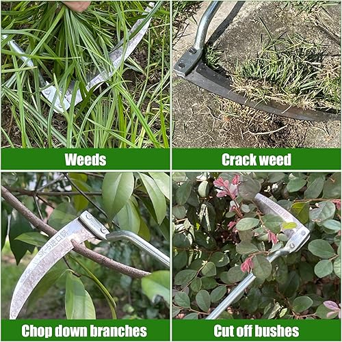 Miniatura 2 de SK-5 Herramienta de jardín de hoz de acero, cortador de hierba, extractor de malezas para jardín con borde afilado, herramientas de mano para