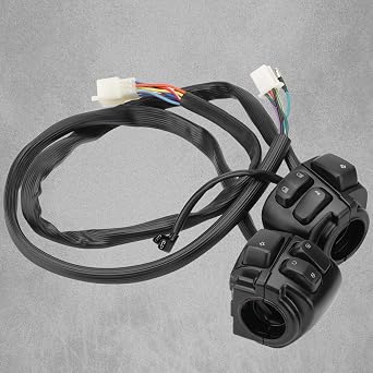 LKV 1 Pair Motorcycle 1inch/25MM Handlebar Switches Control with Wiring Harness Compatible with 1996-2012 Harley Softail Dyna Sportster V-Rod