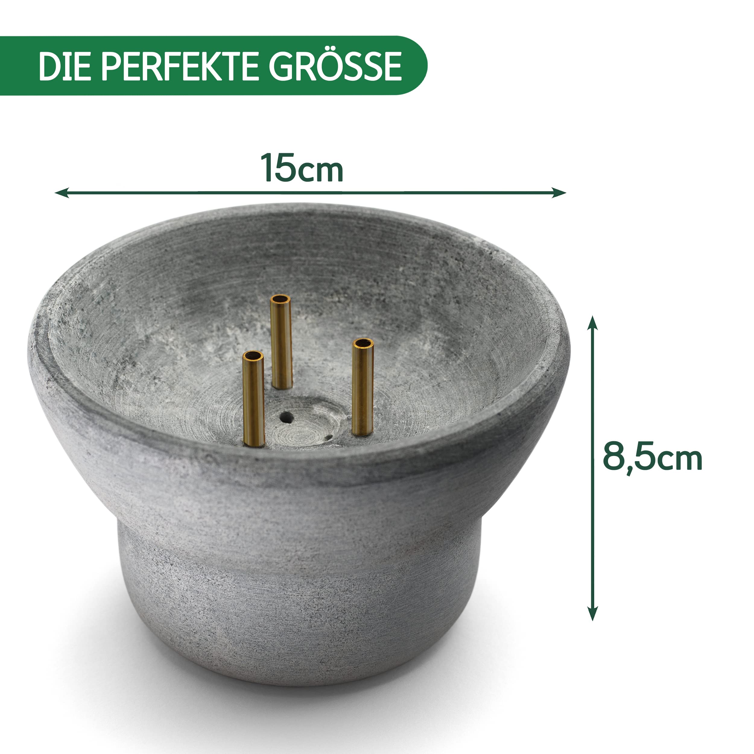CozyNature® Speckstein Sauna Brunnen | Aufgussstein und Verdampfer | Sauna Zubehör | Springbrunnen, Fontäne | 100% Handarbeit 15cmx10cm