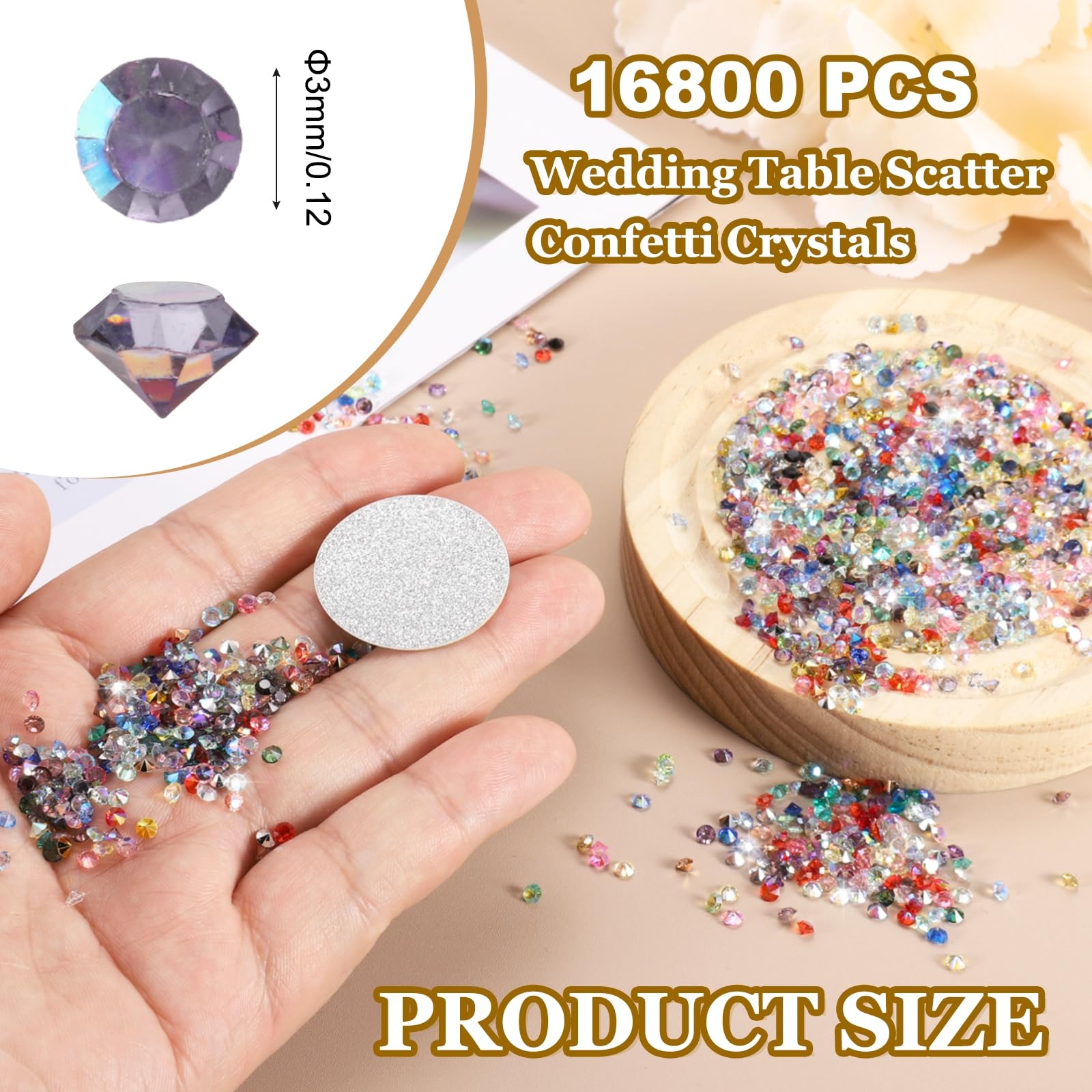 QUARKZMAN 16800 PCS Diamanti Finti da Tavolo Nuziale, Cristalli Acrilici Mini 3mm per Decorazioni Centrotavola, Riempimento Vaso, Perline (Viola Scuro)