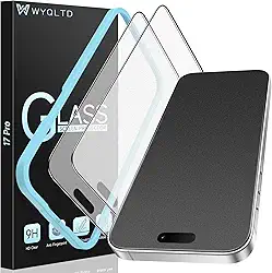 Pacote com 2 para 17 películas de vidro fosco Pro, antirreflexo, anti-impressão digital, toque sensível à prova de quebra, instalação rápida