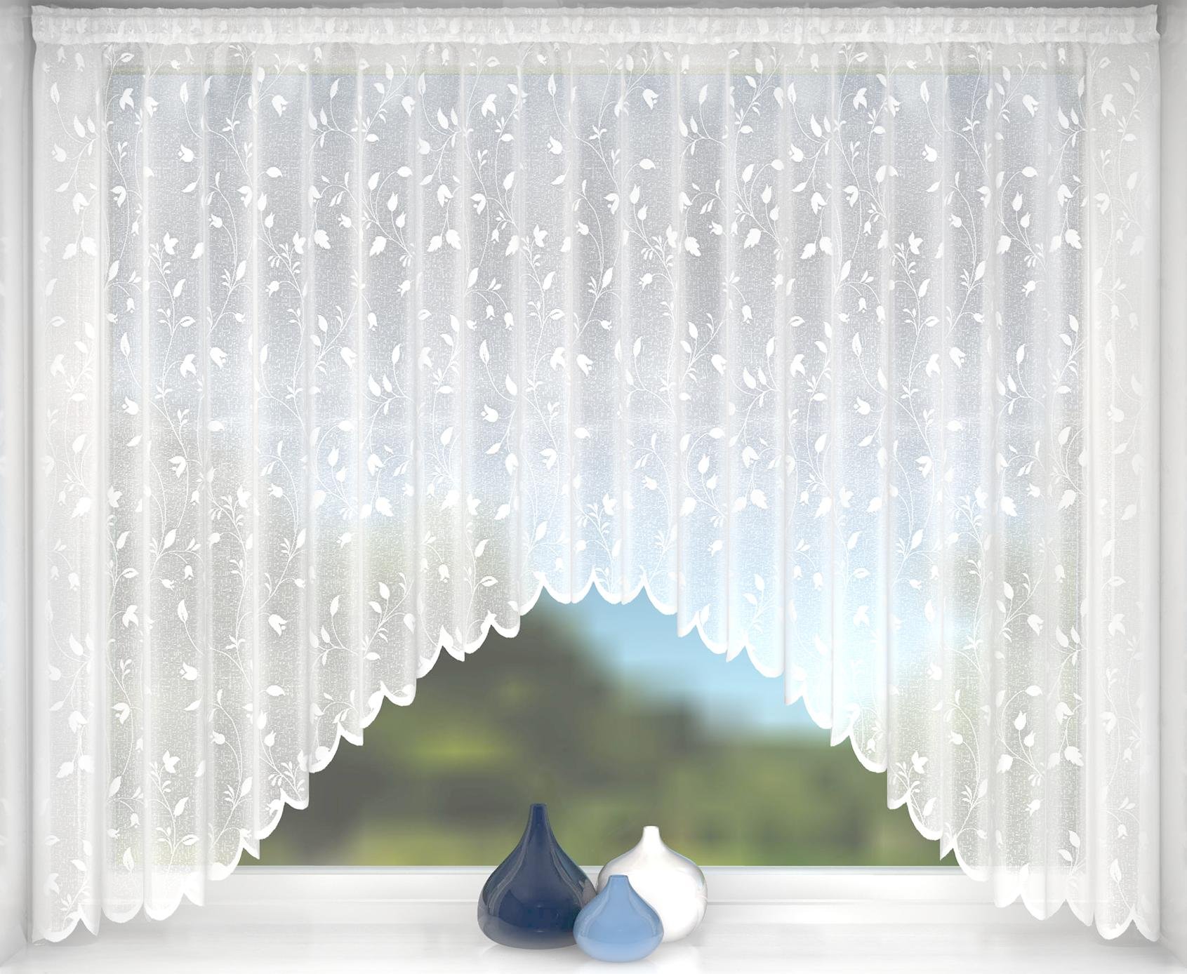 Ians Emporium Ellie White Net Curtain Jardiniere C54-508cm x 137cm (200" x 54")