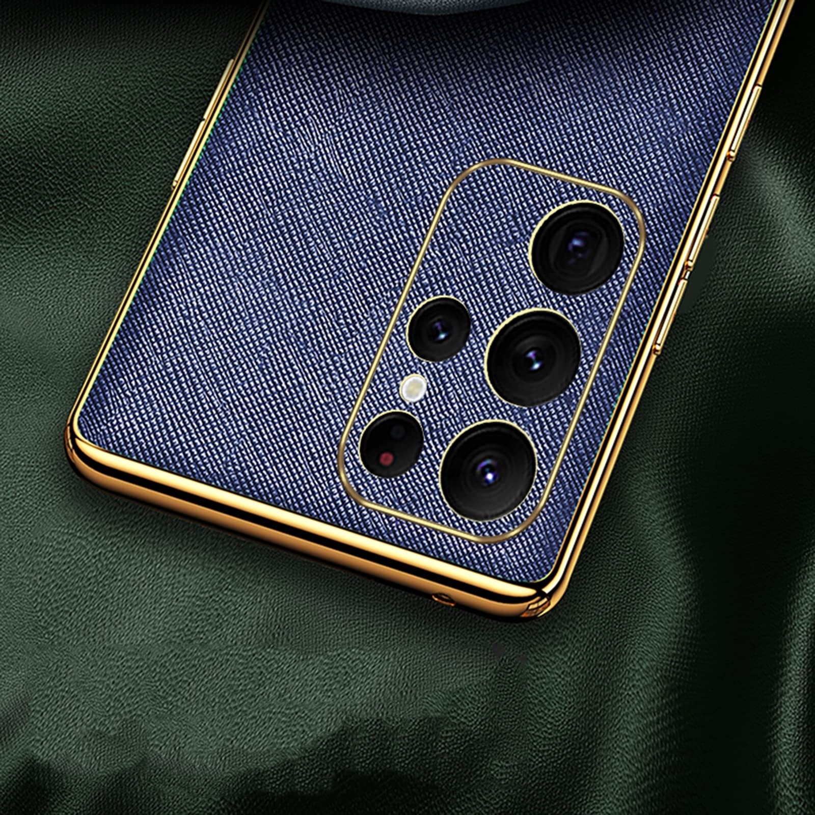 Funda para Samsung Galaxy S22/S22 Plus/S22 Ultra, Funda de Cuero Genuino con Protección de la Cámara, Cáscara Ligera y Fina Galvanizada Todo Incluido,Negro,S22 6.1"