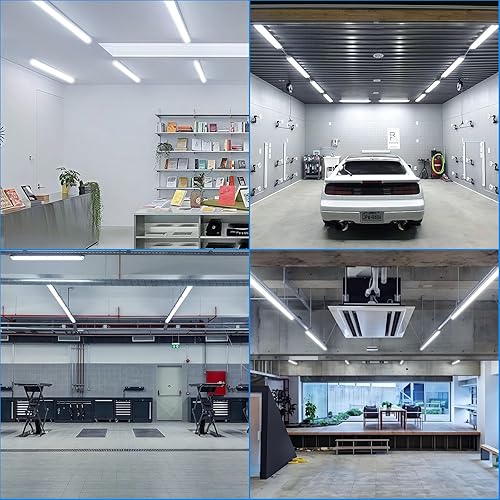 Miniatura 7 de CNSUNWAY - Luz LED para tienda de 4 pies, 48 W, 6300 lúmenes, 6500 K, súper brillante, forma D, tubo de luces LED T8, cubierta transparente, alto