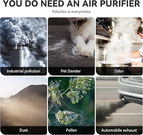 Miniatura 3 de Purificadores de aire para dormitorio, purificadores de aire HEPA H13 - Cubre hasta 1074 pies cuadrados - Modo de sueño ultrasilencioso de 24 dB,