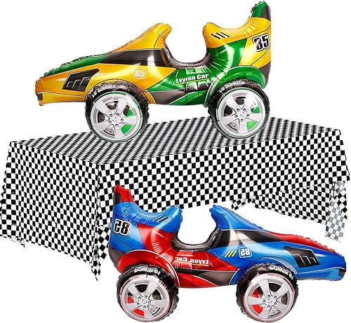 Miniatura 6 de 2 vehículos de 28 pulgadas, enormes globos de aluminio de juguete de carreras de doble cara, globos de aluminio para vehículos, globos coloridos