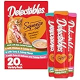 Delectables Squeeze Up Catnip Variety Pack, Creamy Squeezable Puree, Lickable Wet Cat Treats, Grain Free, No Added Fillers, No by-Products, No Added Preservatives, 0.5 Ounces Tube, 20 Tubes Total
