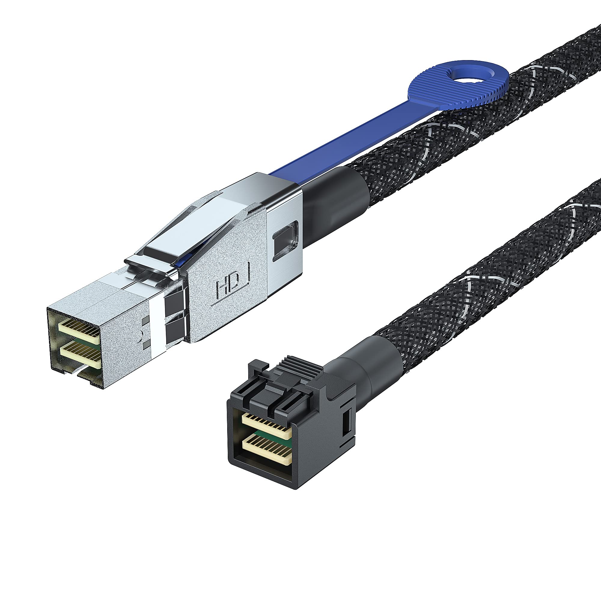 10Gtek SFF-8644 to SFF-8643 Mini SAS HD Hybrid Cable, 12Gbps SAS 3.0 Adapter for RAID/Data Center/Workstation/Desktop, 100-Ohm, 0.5m/1.6ft