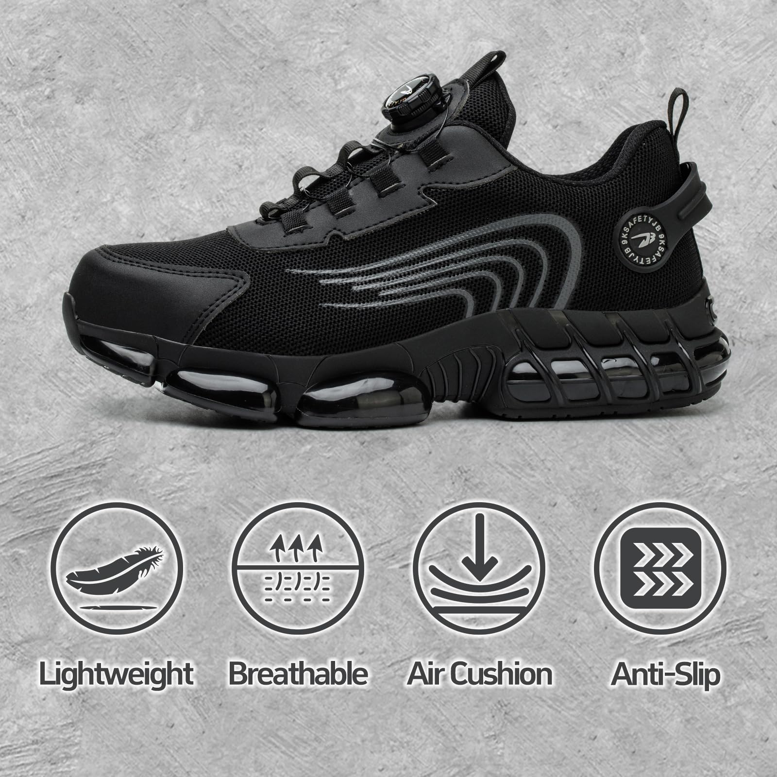 Gugifcto Scarpe Antinfortunistiche Uomo Donna Moda Sneakers Antiscivolo Leggere Traspiranti Rilascio Comode Rapido Scarpe Sicurezza con Punta in Acciaio 36-48 EU