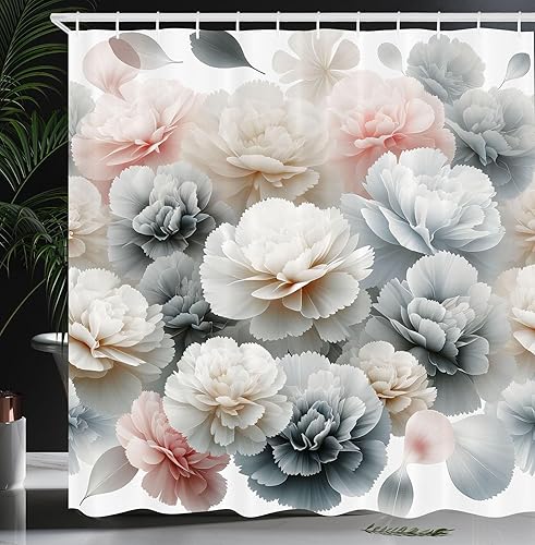 Miniatura 6 de Ambesonne Cortina de ducha con estrellas de mar, costa de mar con arena con varias conchas marinas tropicales, temática de vida silvestre acuática,