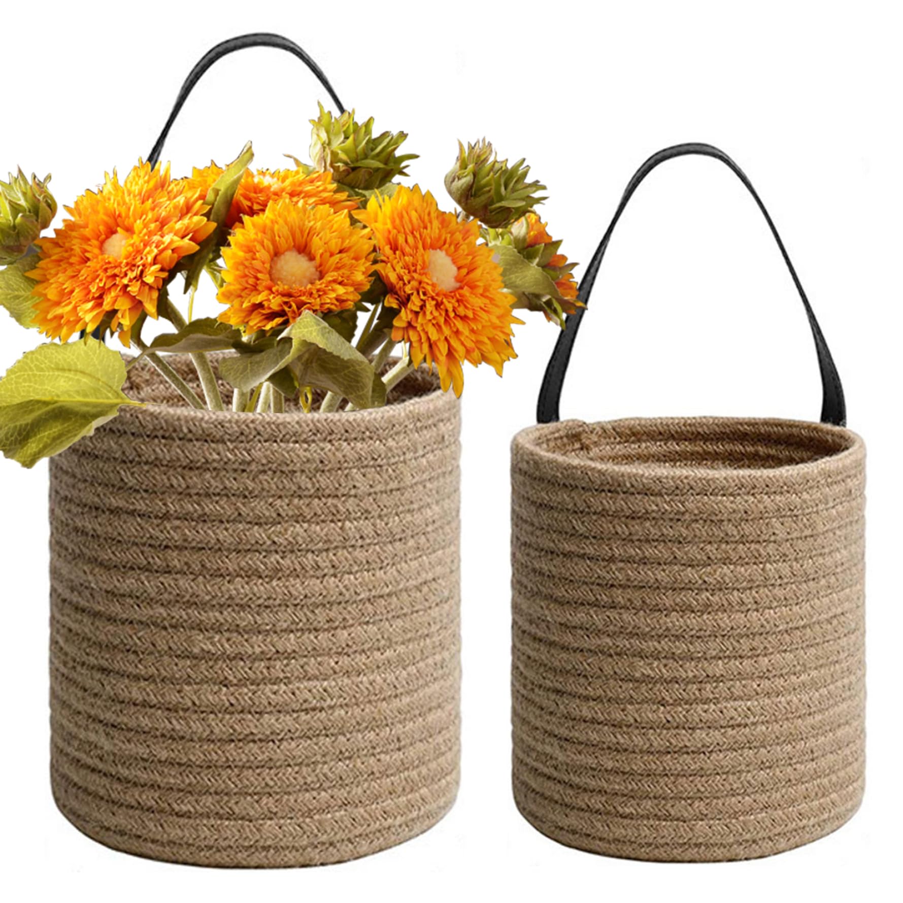 Panier de rangement tissé support mural et panier de plantes en coton