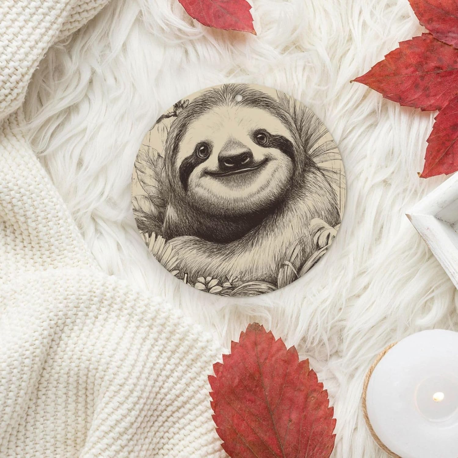 Car Air Freshener 100 PCS Sloth My Spirit Animal Hanging Car Air Fresheners Auto Interior Decor Card Freshener Strong Scented Card Lavender Cars Scents for Office Bedroom Close Drawer Round Shape