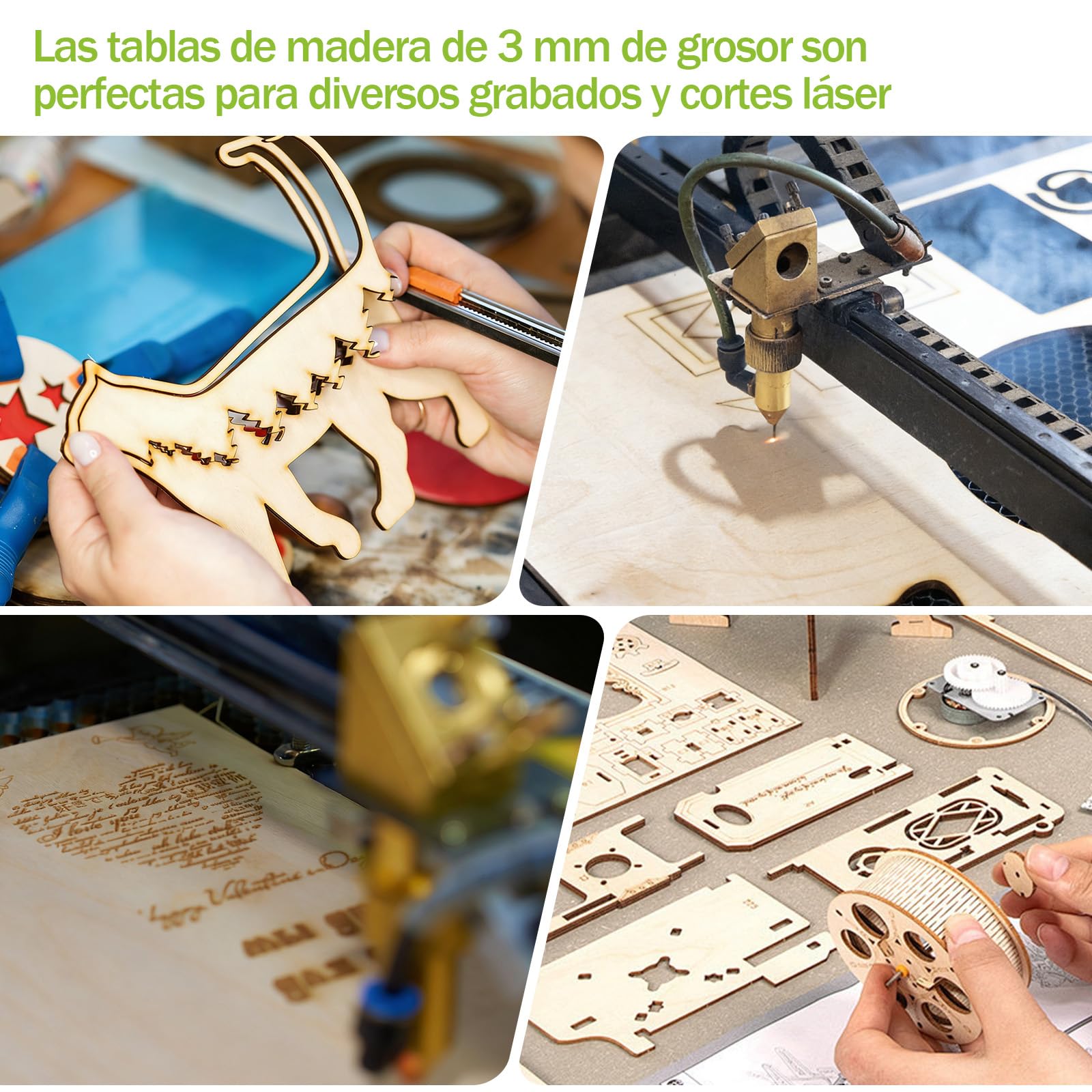 12 Piezas Lámina De Madera Contrachapada De 3 mm, Formato A3, Adecuada Para Manualidades, Carpintería, Corte Láser, Pirograbado, Modelismo, Regalos, Decoraciones Y Pintura(420 X 300 mm X 3 mm)