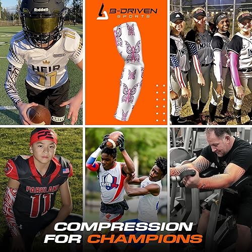 Miniatura 6 de B-Driven Sports Pro Fit - Manga deportiva atlética con 40 diseños de mangas para jóvenes y adultos, hombres y mujeres.