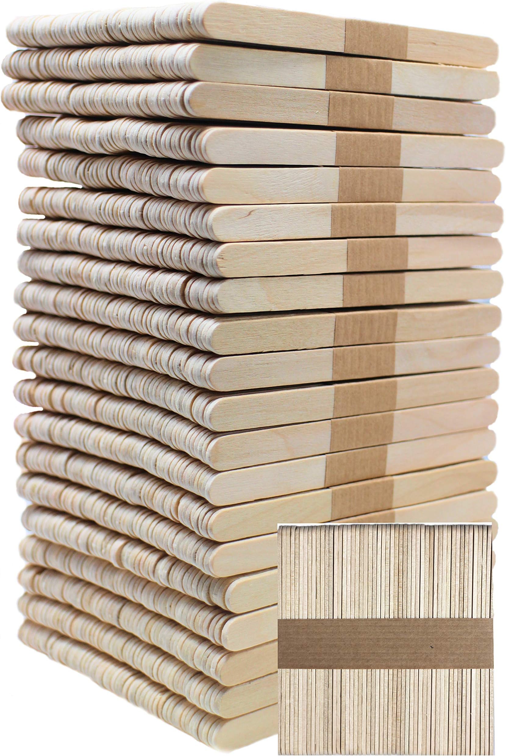 Lollipop Sticks – 1000 Lolly, Lollypop & Popsicle Sticks for Craft & Ice Lollies – 114×10×2mm Natural Wood Craft Sticks for Modelling & Decorations