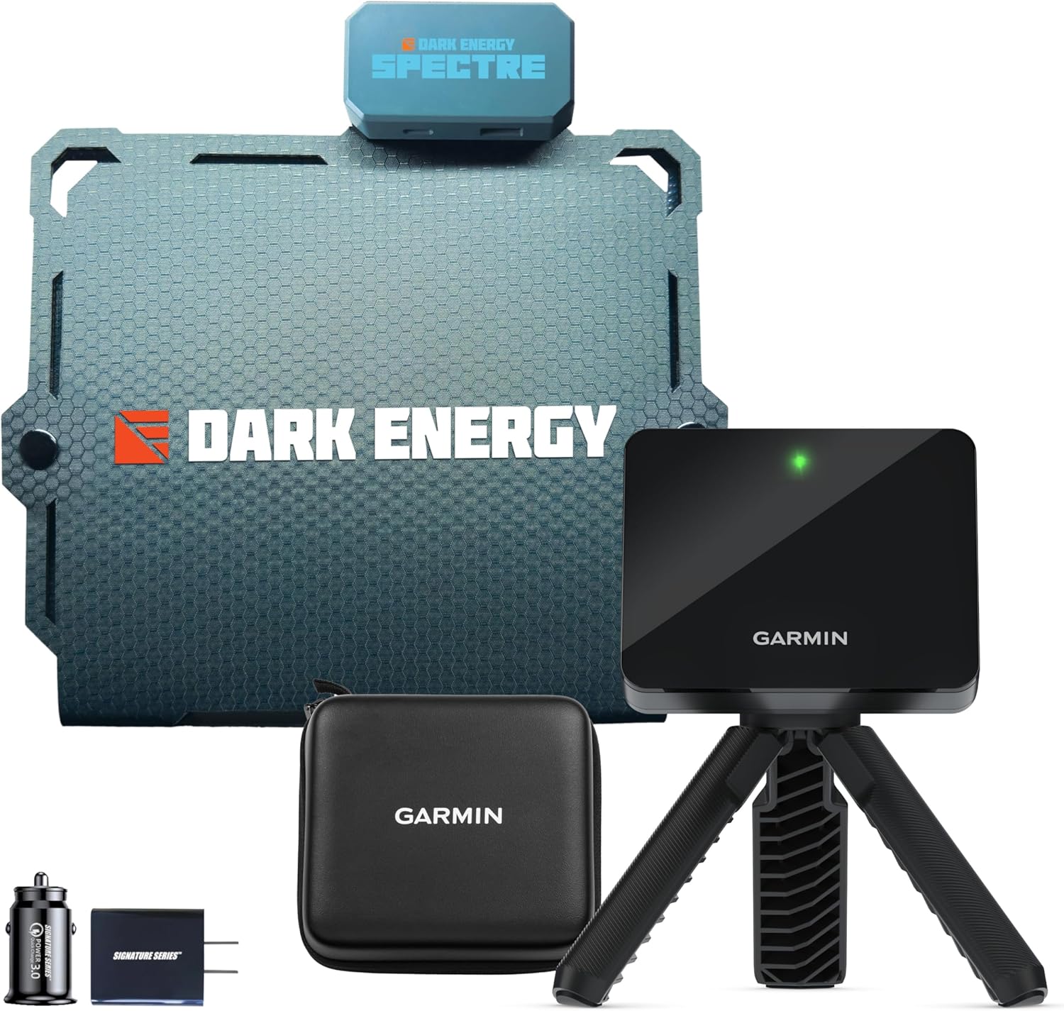 Garmin Approach R10 Golf Launch Monitor w/Dark Energy Spectre Solar Panel and Signature Series Kit