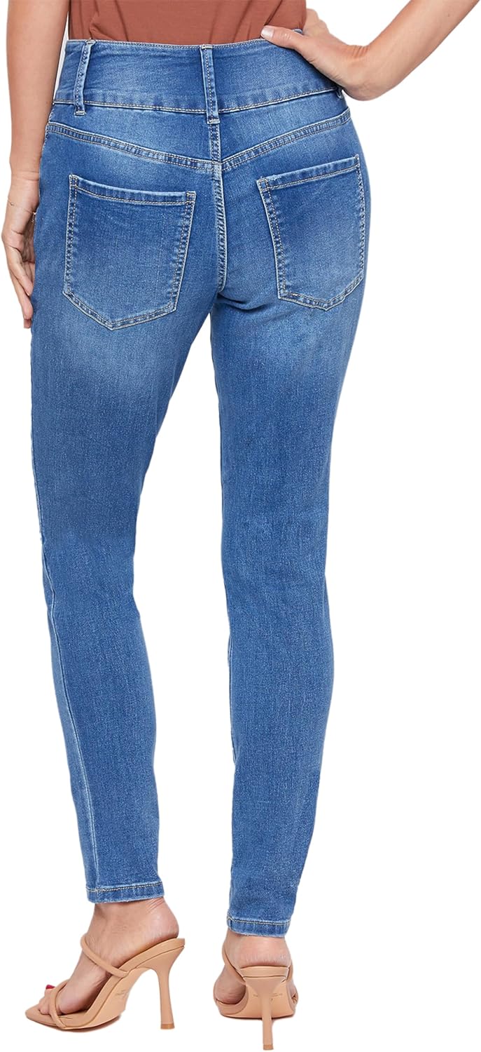 Womens Essential 3 Button High Rise Skinny Jean with Functional Front Pockets - Image 3