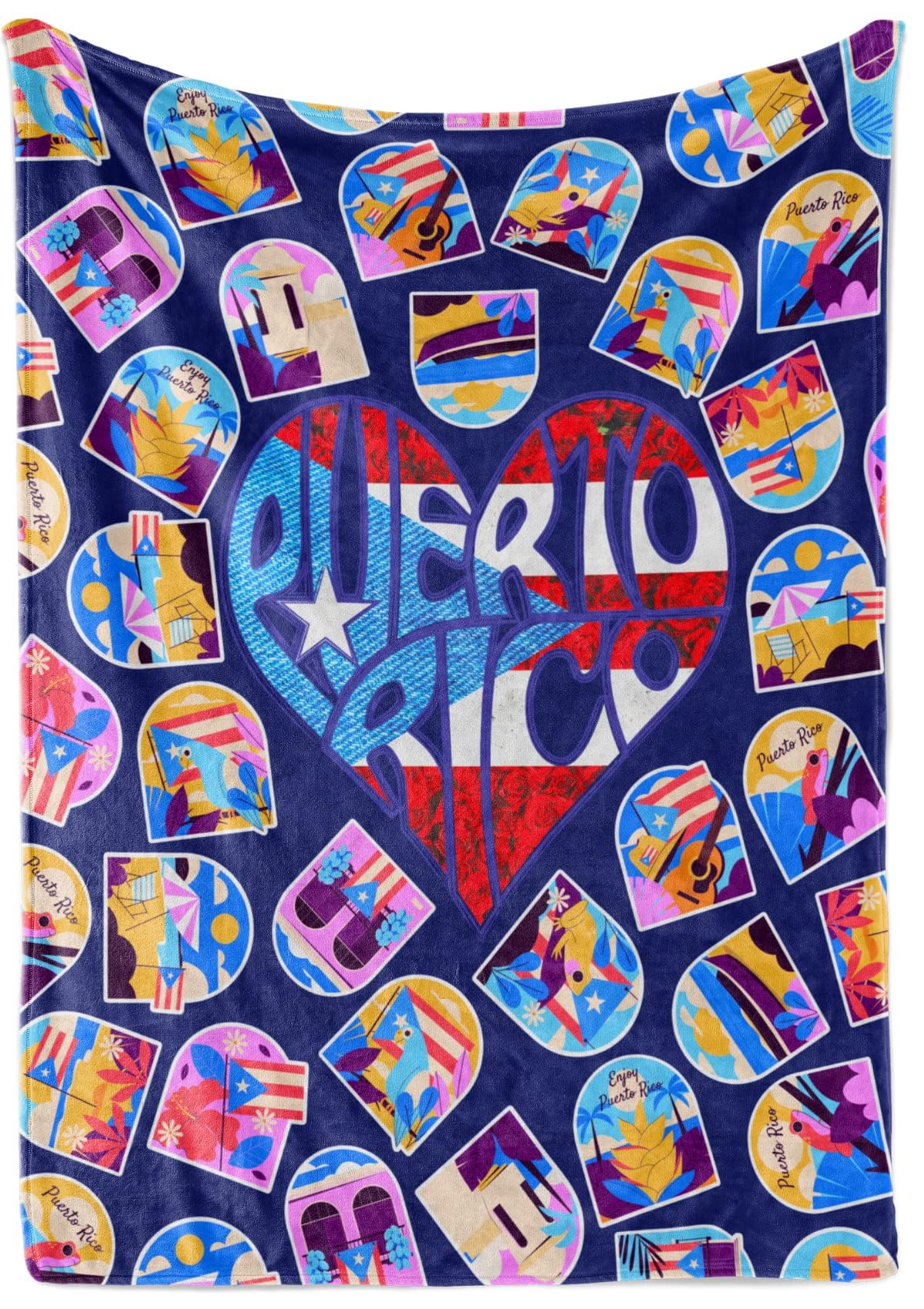 Puerto Rico Gifts, Puerto Rican Flag Throw Blanket, Puerto Rico Souvenirs, Soft Cozy Throw Blanket for Couch Bed Sofa Travelling Camping 50"x65" -