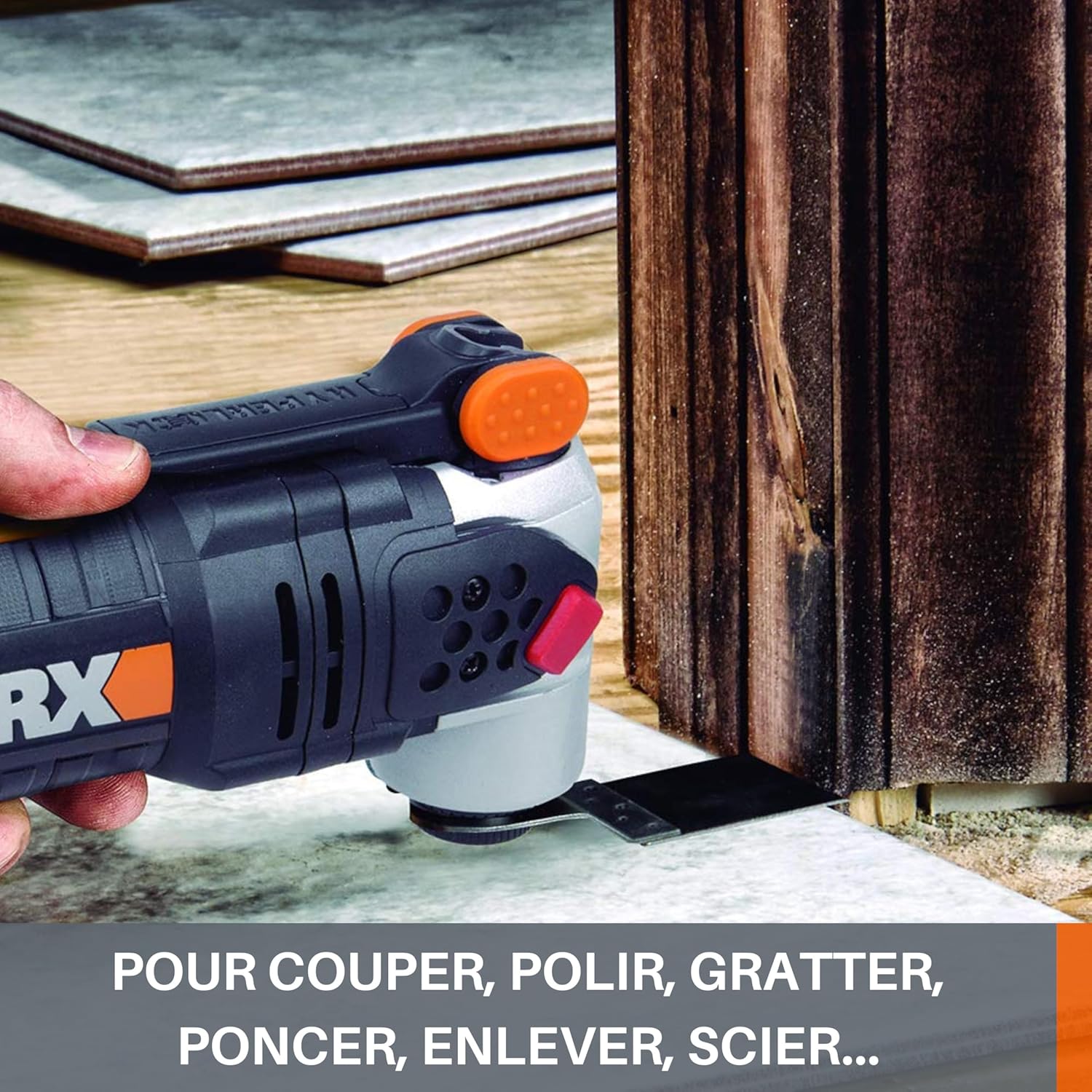 WORX Sonicrafter F50 450W WX681 Multifunctional Tool for Cutting, Polishing, Sanding, Scraping, Removing, Multi-Materials, Universal Accessories, Comes with Storage Case and 39 Accessories
