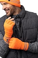 Vista 3 de Heat Holders Guantes de trabajo sin dedos para hombre, con aislamiento y acanalados, guantes de trabajo de invierno