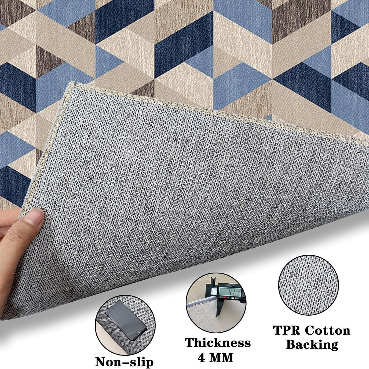 Tapis de Protection de Sol pour Chaise de Bureau, Color-1591a, 120 x 130 cm