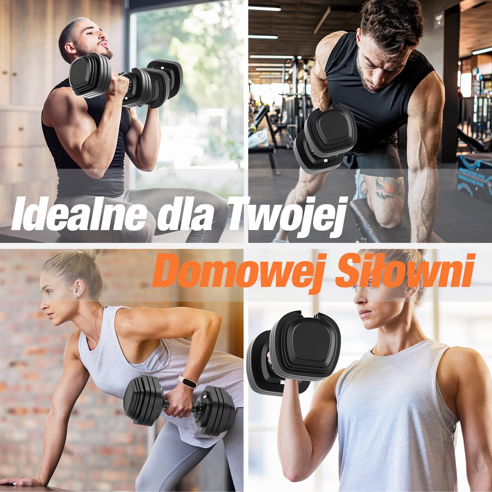 DH FitLife 2026 Nowy Zestaw Hantli – Regulowane Hantle Krótkie 2,5–25 kg z 18 Poziomami Wagi | Zestaw Hantli Krótkich z Obciążeniem | Dumbbell Set dla Mężczyzn i Kobiet