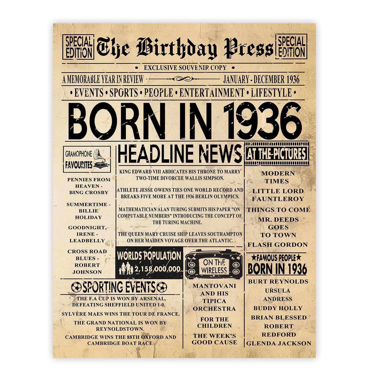 Stuff4 16th Birthday Poster Unframed - Born In 2010 Vintage Newspaper - Happy 16th Birthday Gifts for Girls Boys Retro Back In 2010, 8x10 Inch Decor Decoration Bday Party — view 21