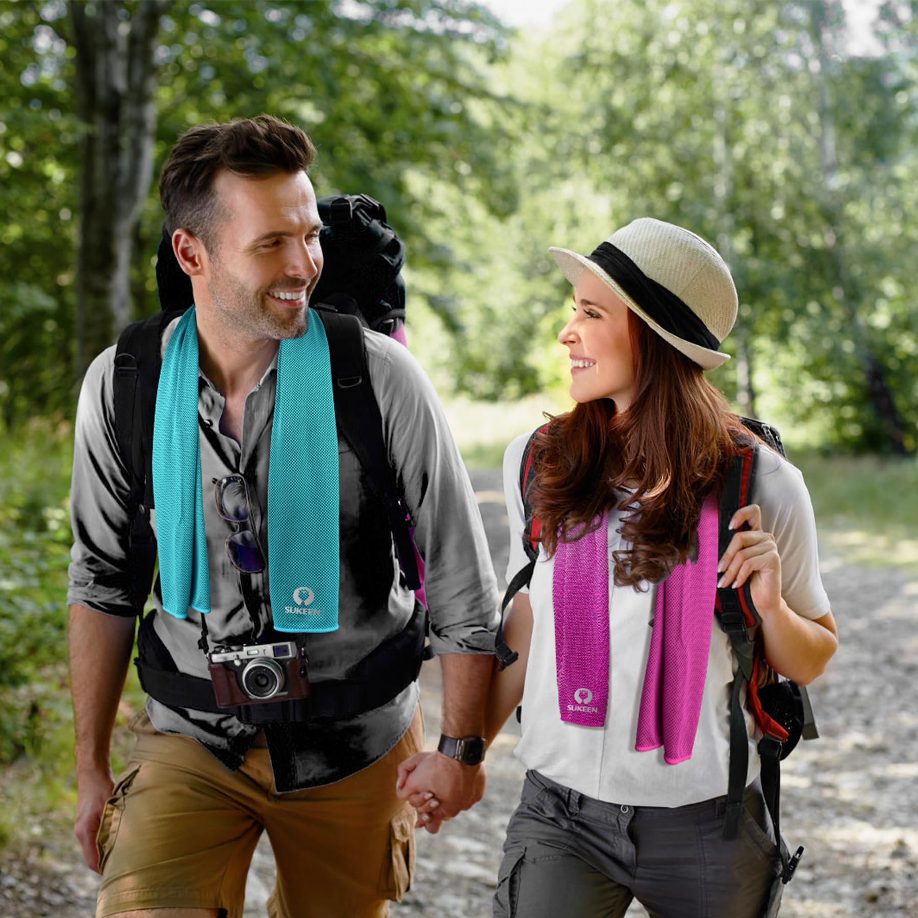 Sukeen Kühlendes Handtuch, Sport Cooling Towel für Hals und Körper, Schweißhandtuch schnelltrocknendes Mikrofaser-Halskühlhandtuch für Fitness, Golf, Tennis, Yoga, Sport(100x30cm)