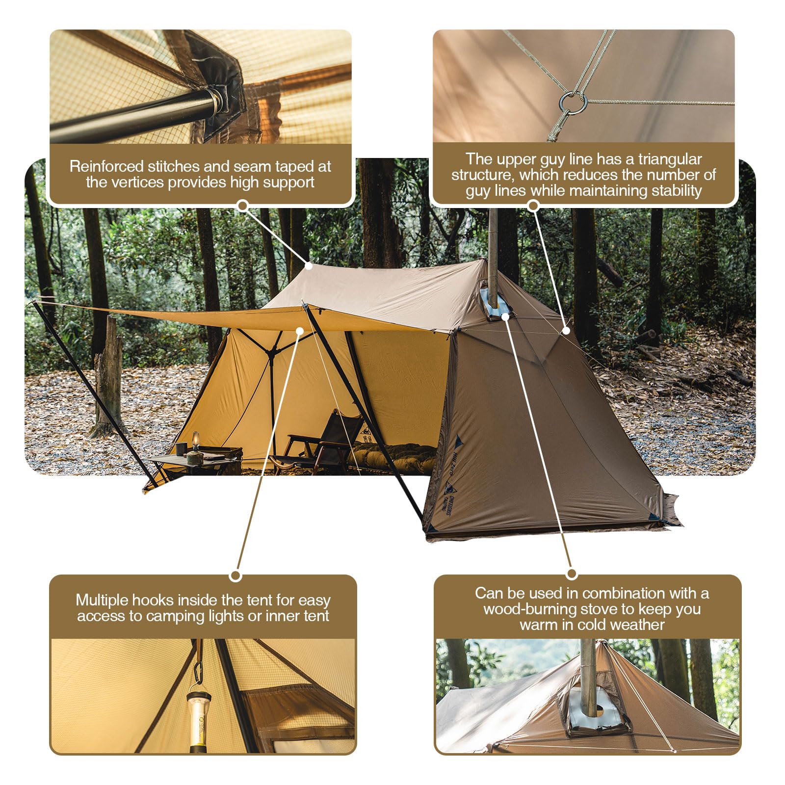 Amazon.co.jp: OneTigris スケアクロウ ホットテント ストーブジャック