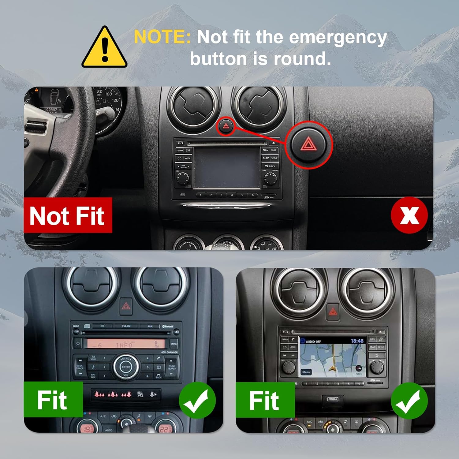 2+64g android 14 double din car radio stereo for nissan rogue qashqai 2008-2013 with 9 inch touchscreen radio built-in wireless carplay/android auto/gps/bluetooth/fm/aux-in/swc/backup camera