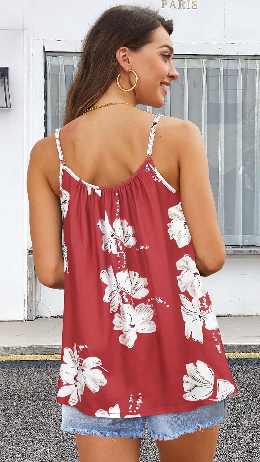 Tank Top for Women Summer Casual Spaghetti Strap Camisole Loose Fit Sleeveless Tunic Blouses - Image 5