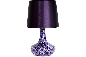 Simple Designs LT3039-PRP 14.17” Contemporary Mosaic Tiled Glass Genie Standard Table Lamp...