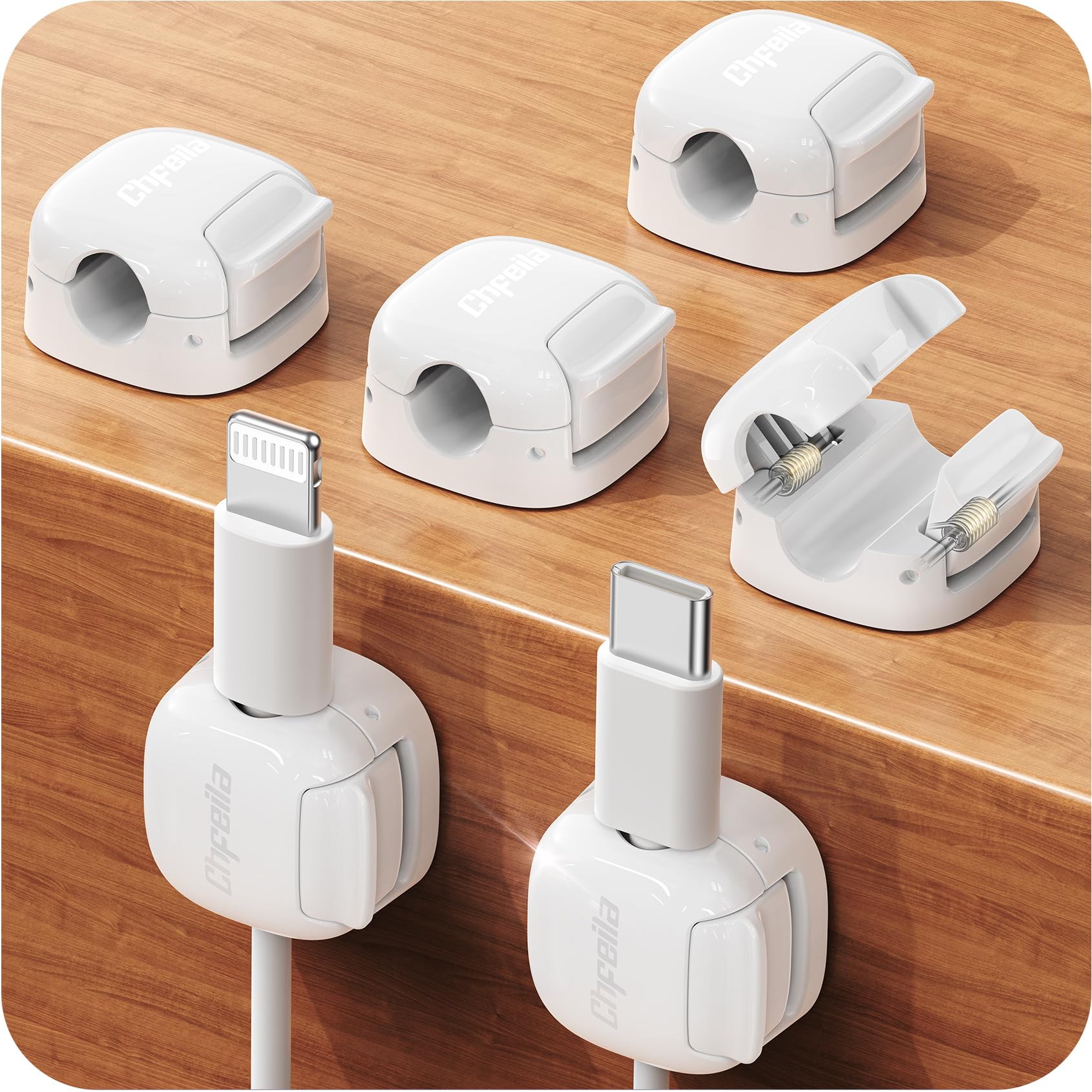Chfeila 6Pack Spring Cable Clips