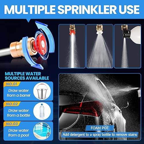 Miniatura 2 de Lavadora a presión inalámbrica de 21 V x 2 baterías, lavadora eléctrica inalámbrica alimentada por batería, lavadora a presión portátil con boquilla