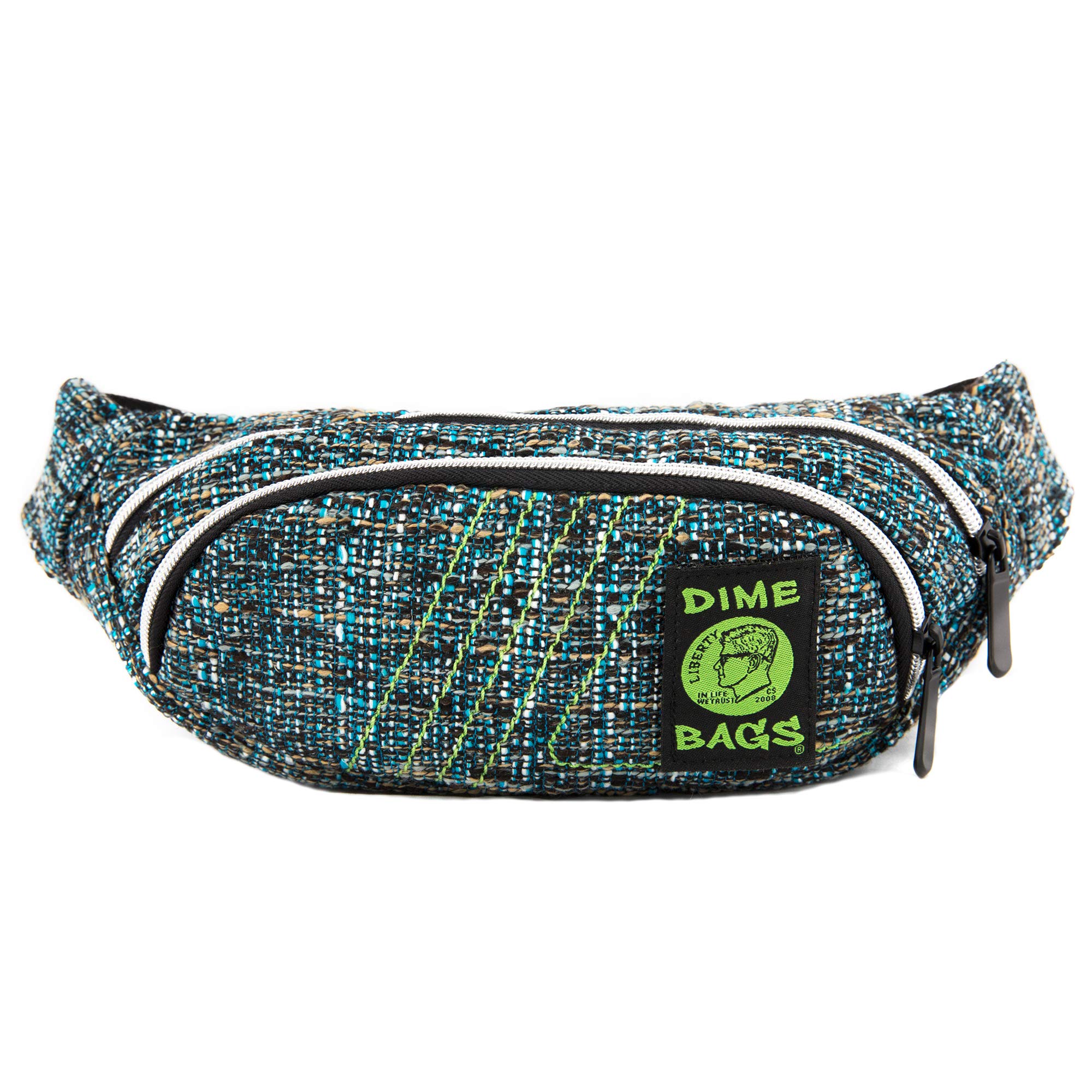 Dime Bags Classic Fanny Pack, Hempster Waist Bag with 7 Compartments for Storage, Travel Pouch with Adjustable Strap, Heavy-Duty Zippers & Hidden