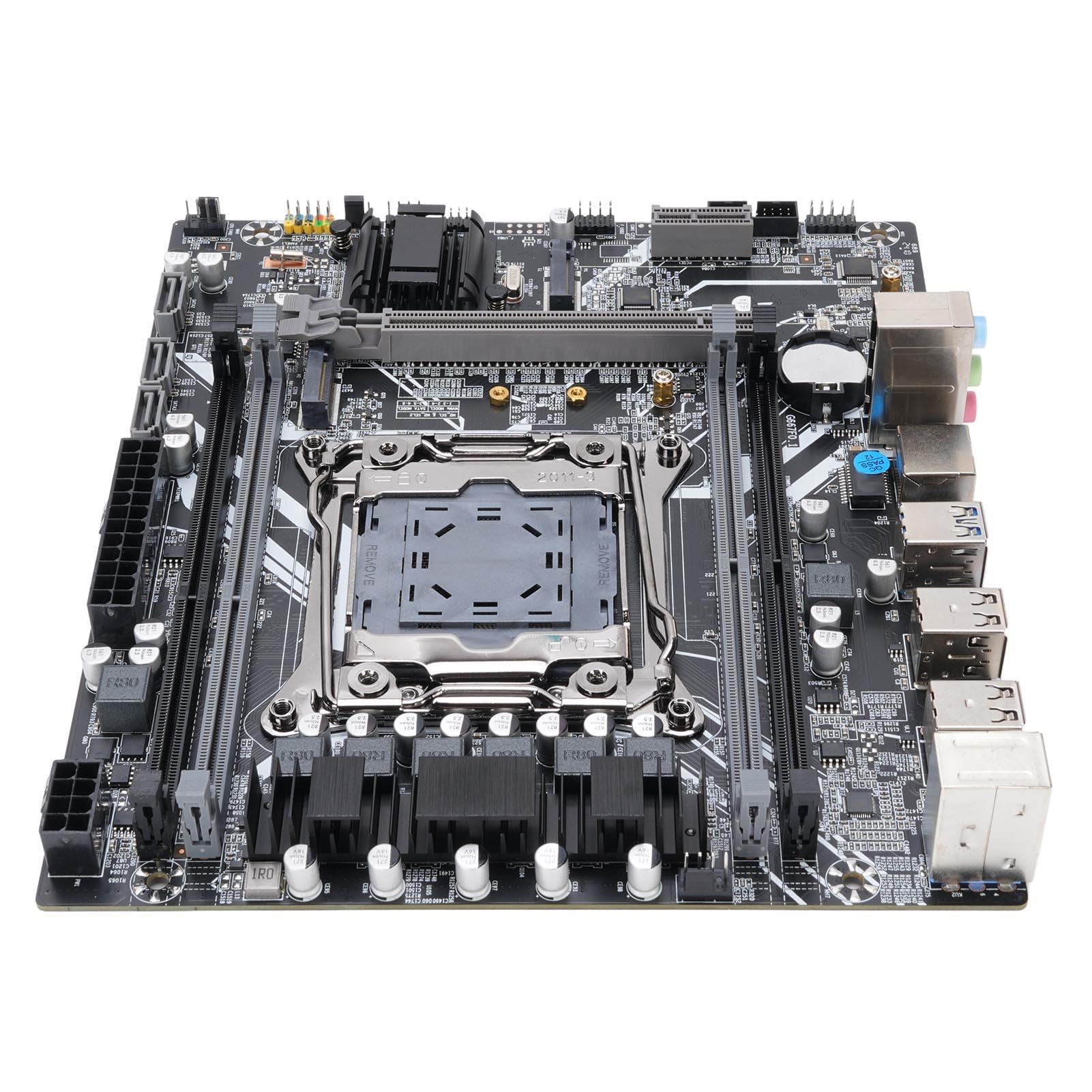 X99 Motherboard, LGA 2011 Motherboard with 4 Channel DDR3 Memory Slots, M.2 Nvme NGFF Serial, ATA3.0 and ATA2.0 Ports, PCIe for I7