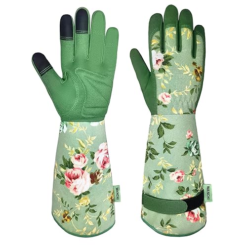 Guantes de jardinería, duraderos y cómodos guantes largos de jardín para mujer, para trabajos de jardinería y trabajo en el patio, guantes de cuero