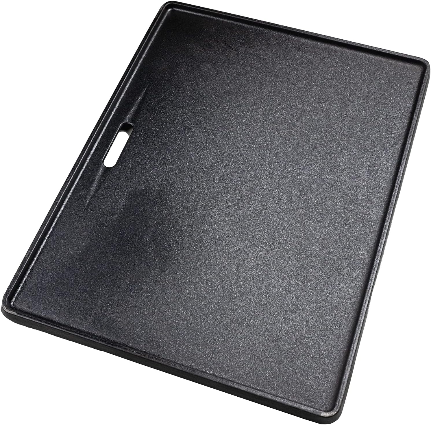 GP1 Piastra girevole in ghisa per barbecue serie PRO/RED, accessorio universale, 4,15 kg, 40 x 30 cm, smalto scanalato e liscio, nero massiccio