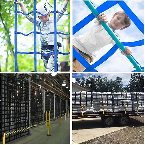 Miniatura 7 de DREAMOSA Red de escalada, red de carga de escalada para casa del árbol, accesorios de línea ninja, red de cuerda, parque de juegos interior, selva,