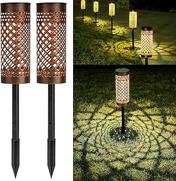 2 Stück Solarlampen für Außen,Solarleuchten Garten,Solarleuchten für