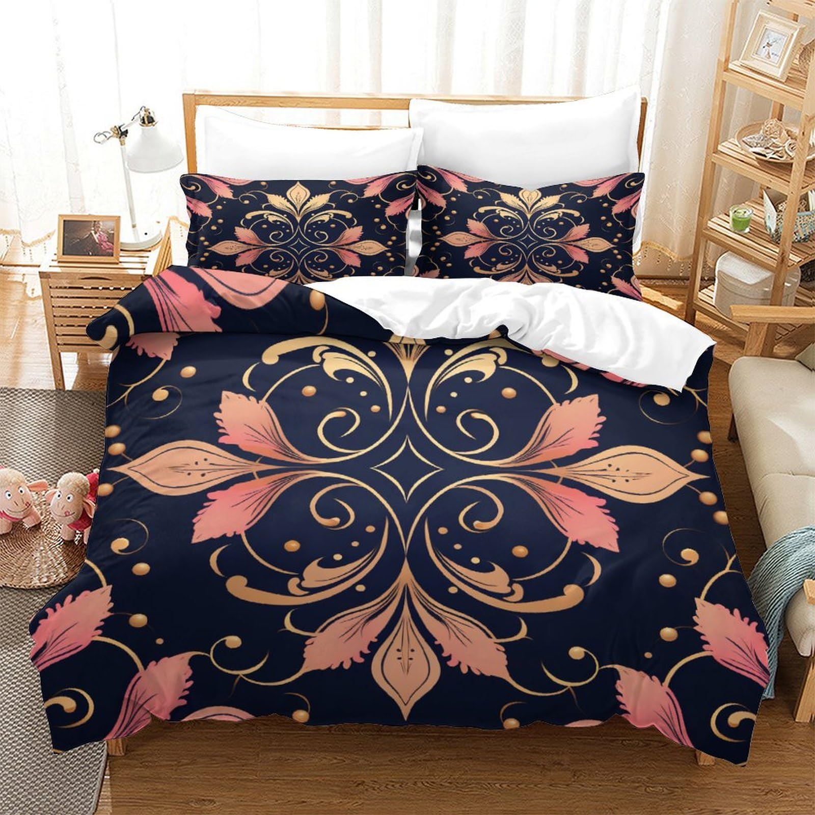 Parure de lit 3 pièces housse de couette garçon et fille ensemble de lit imprimé 3D